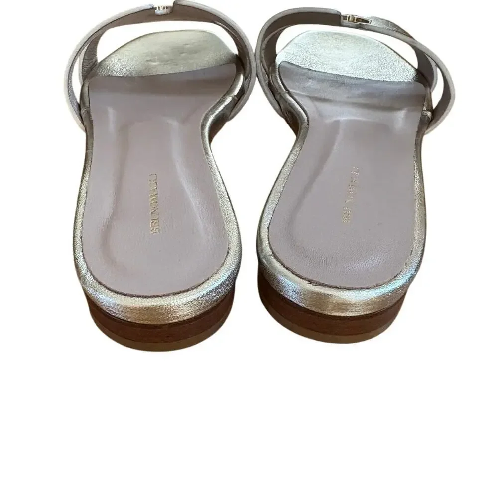Bruno Magli single strap light gold comfort slide sandal size 7.5